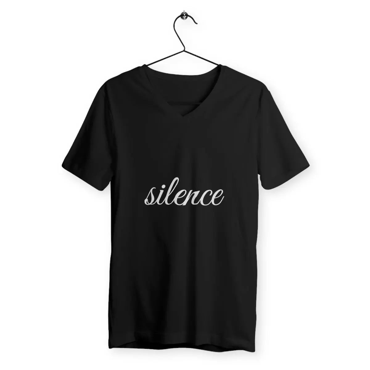 T-shirt Homme Col V - face_noir